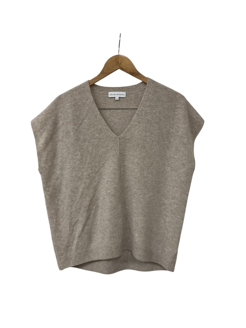 White Warren Sleeveless Cashmere Sweater Beige S